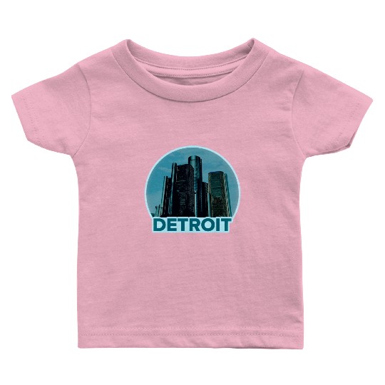 Detroit Michigan Skyline Baby T Shirts