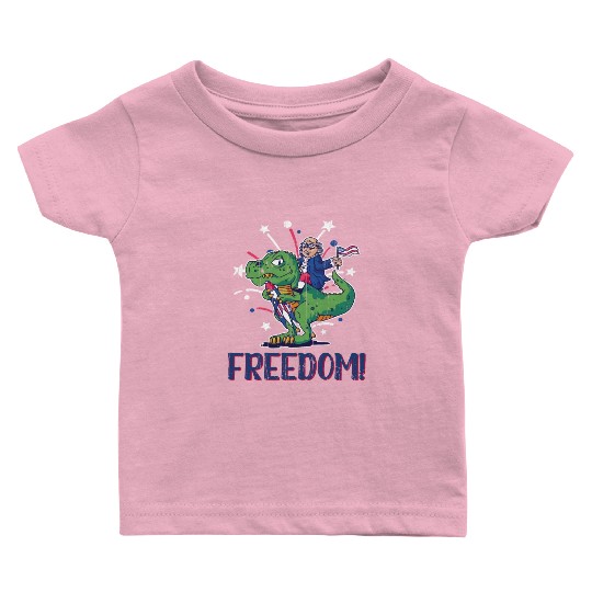 Freedom America Washington Dinosaur 4th Of July Baby T Shirts