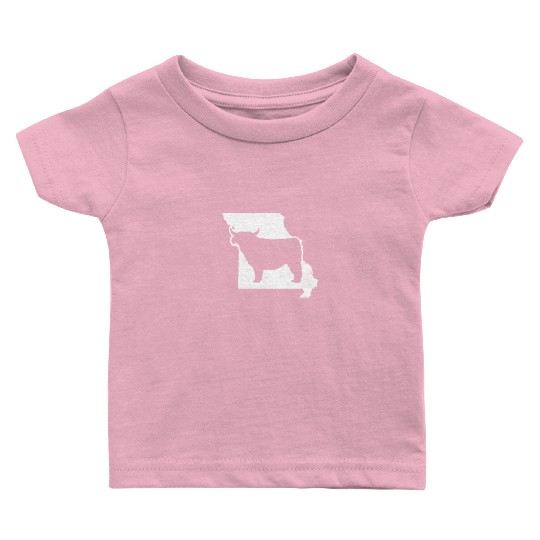 Highland Cow Patriotic Missouri 4th July Baby T Shirts