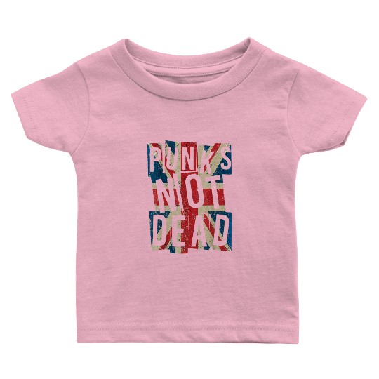 Punks Not Dead Vintage UK London Flag Punk Is Not Baby T Shirts