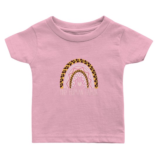 Tiny Human Tamer Bohemian Rainbow Daycare Teacher Baby T Shirts