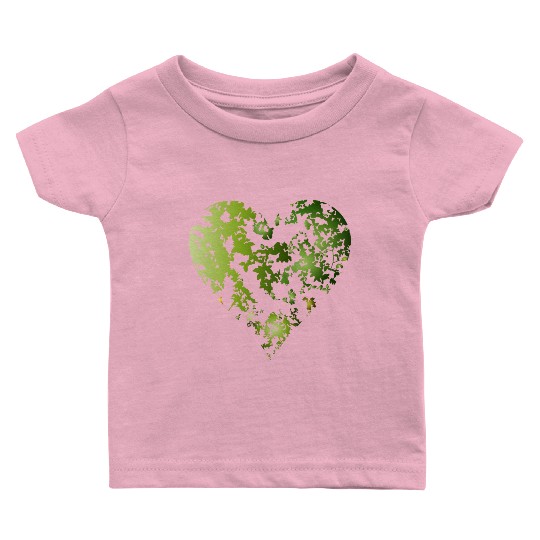 Green canopy of a forest in the shape of a heart Baby T Shirts