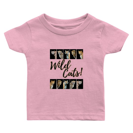 WILDCATS! | Lion, Leopard, Cheetah, Puma, Tiger Baby T Shirts