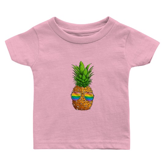 Funny Pineapple LGBT Rainbow Gay Pride Baby T Shirts