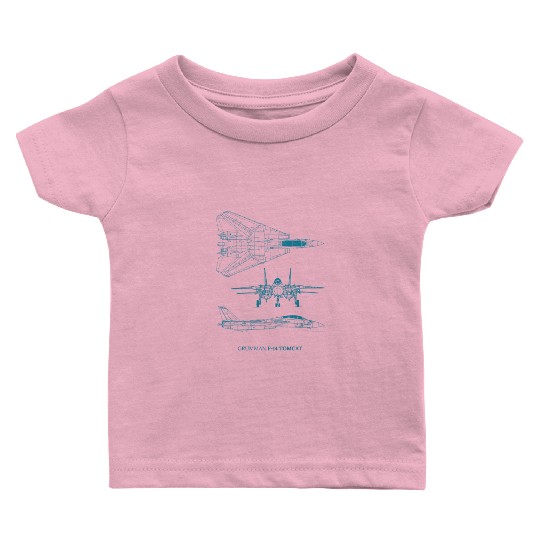 F-14 Tomcat Jet Fighter Blueprint Baby T Shirts