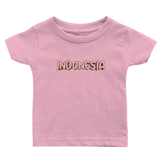 text indonesia red and white color isolated 3d Baby T Shirts