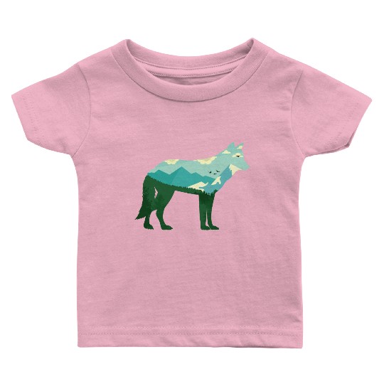 Mountain Wolf Baby T Shirts