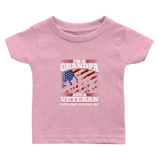Grandpa US Veteran Grandfather Patriotic Baby T Shirts