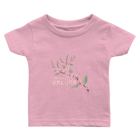 Cherry Blossoms Nature Symbol Pink Baby T Shirts