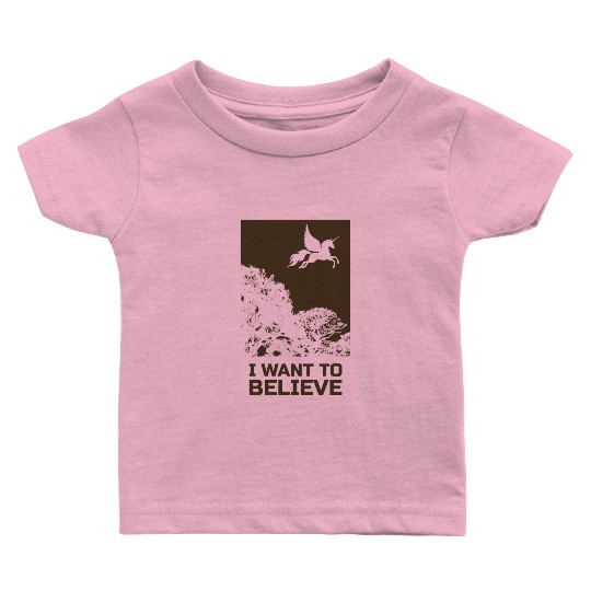 Unicorn "I Want To Believe" UAP Outfit Alien Ufo Baby T Shirts