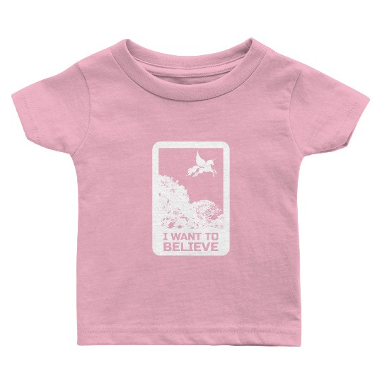 Unicorn "I Want To Believe" UAP Outfit Alien Ufo Baby T Shirts