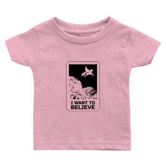 Unicorn "I Want To Believe" UAP Outfit Alien Ufo Baby T Shirts