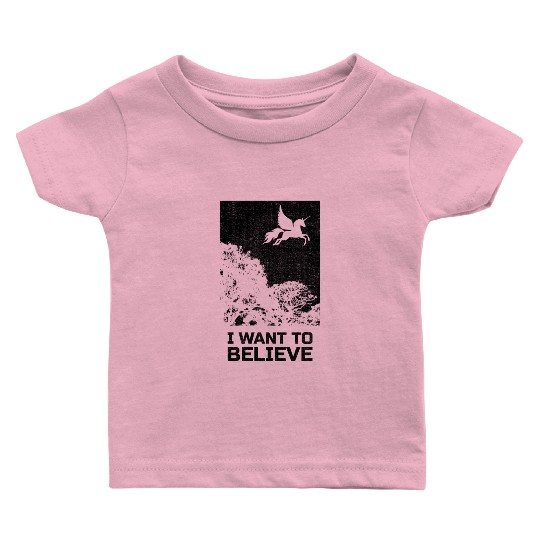 Unicorn "I Want To Believe" UAP Outfit Alien Ufo Baby T Shirts
