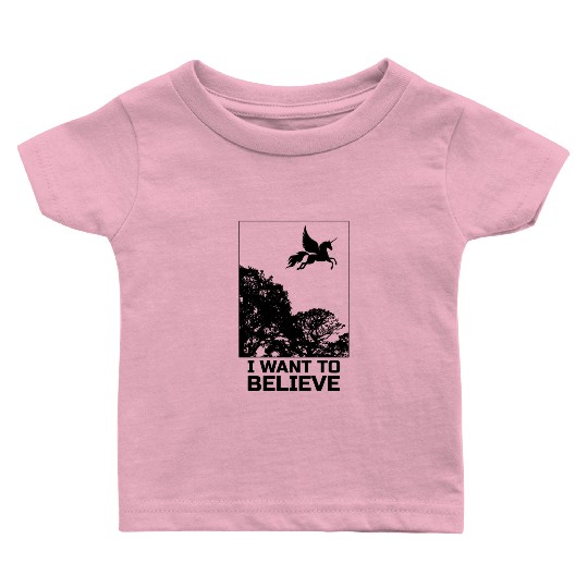 Unicorn "I Want To Believe" UAP Outfit Alien Ufo Baby T Shirts