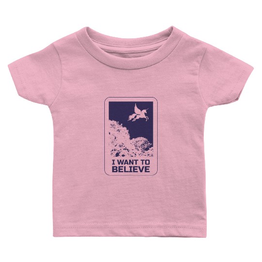 Unicorn "I Want To Believe" UAP Outfit Alien Ufo Baby T Shirts