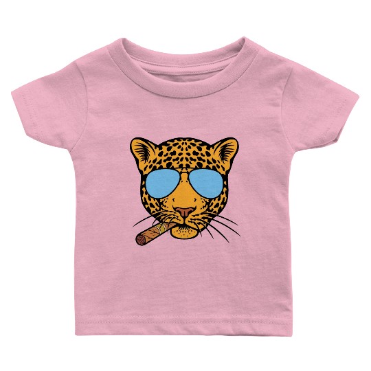 Jaguar with aviator sunglasses and Cuban cigar Baby T Shirts