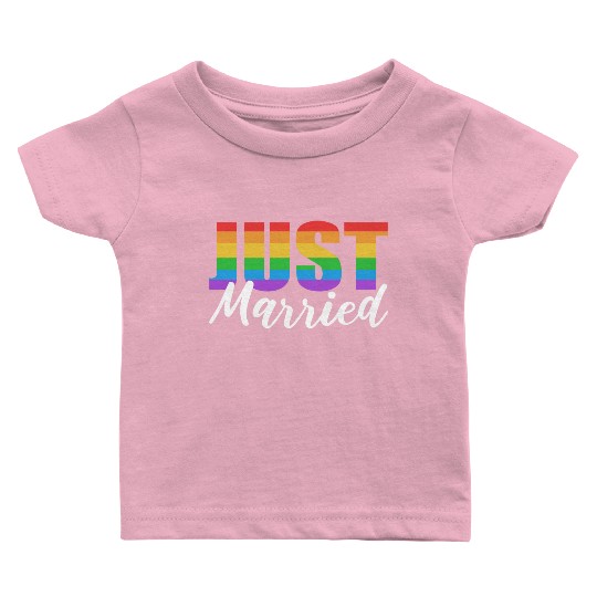 Just Married LGBTQ LGBTQ Gift Baby T Shirts