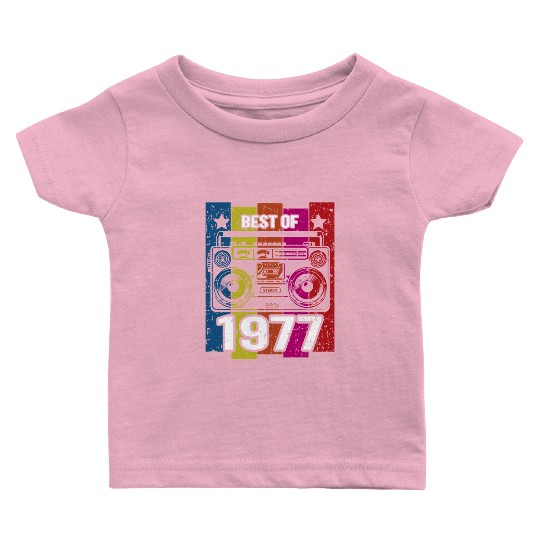Best of 1977 Stereo Radio Cassette Player Birthday Baby T Shirts