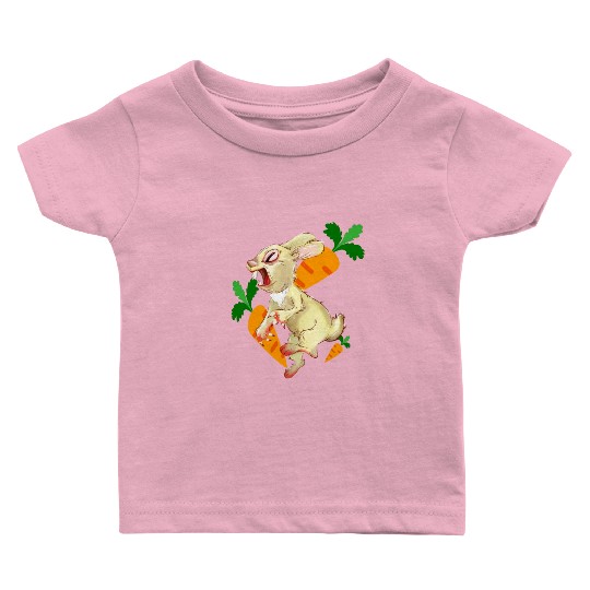 Crazy rabbit running for carrot Baby T Shirts