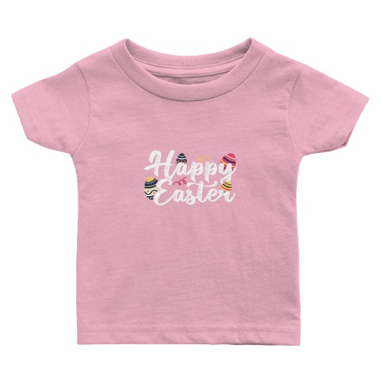 Happy Easter Egg Bunny Sayings Baby T Shirts