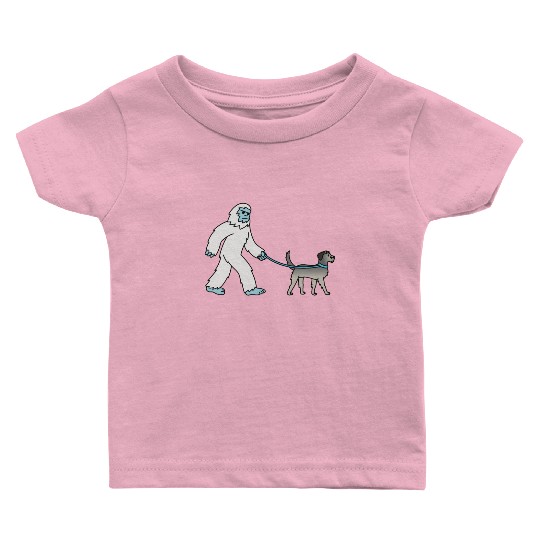 Bigfoot Sasquatch Walking Irish Wolfhound Baby T Shirts