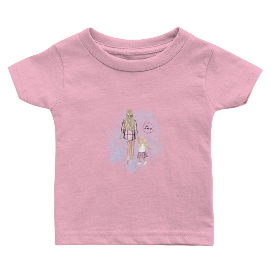 mother and daughter with love Baby T Shirts