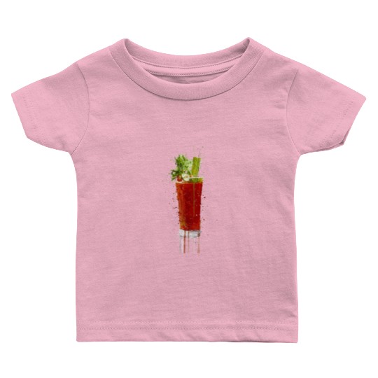 Blood Mary cocktail watercolor art Baby T Shirts