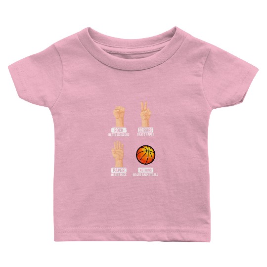 Rock Paper Scissors Nothing Beats Basketball Playe Baby T Shirts