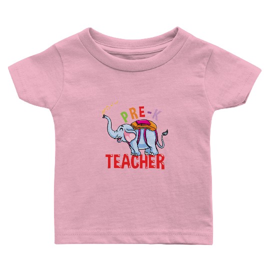 Back To School Elephant Pre-K Teacher Baby T Shirts