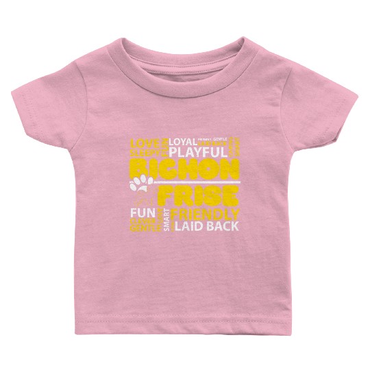I Love Bichon Frise Dog Lover Puppy Paw Love Baby T Shirts