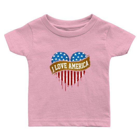 I Love America Baby T Shirts