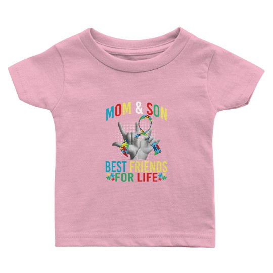 Mom And Son Best Friends For Life Autism Awareness Baby T Shirts