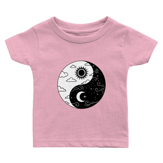 Sun and Moon Yin Yang for Yin Yang Art Lover Baby T Shirts