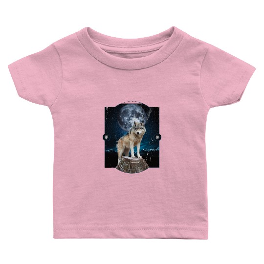 Wolf Moon Forest Wolves Nature Nature Liever Full Baby T Shirts