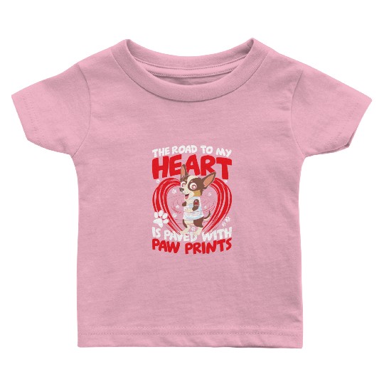 The Road To My Heart Is Paved with Paw Prints Baby T Shirts