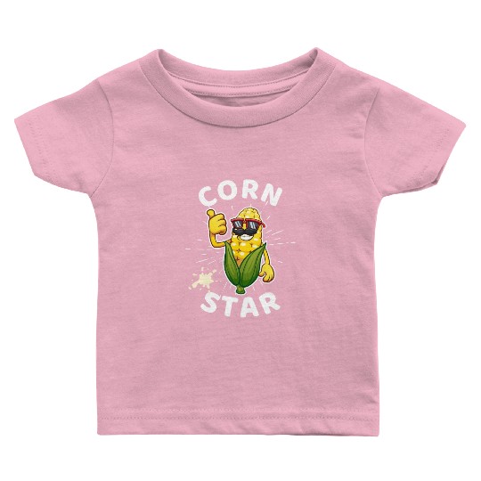 Funny Corn Star Sunglasses Mustache big Postal Service Baby T Shirts