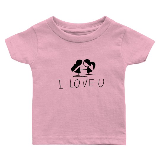 lesbian couple couple i love you Baby T Shirts