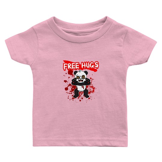 Free Hugs Halloween Sarcasm Scary Creepy Costume Baby T Shirts