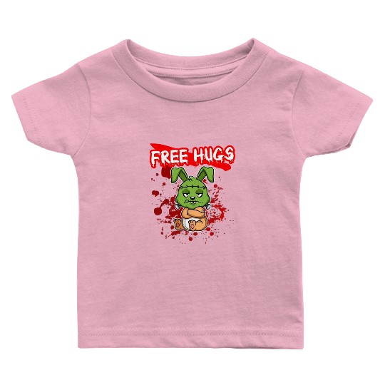 Free Hugs Halloween Sarcasm Scary Creepy Costume Baby T Shirts