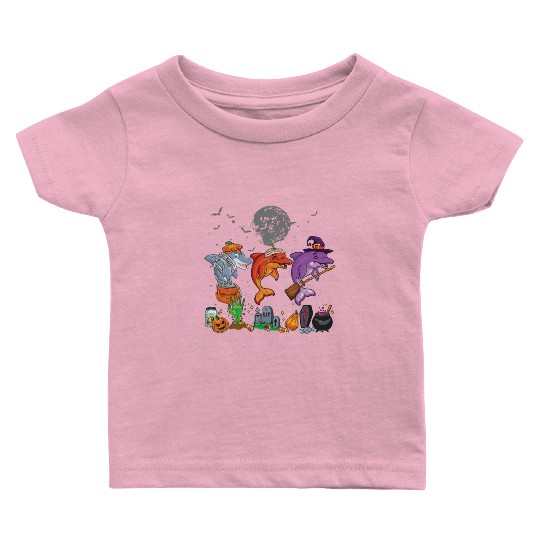 Mummy Pumpkin Witch Dolphin Halloween Baby T Shirts
