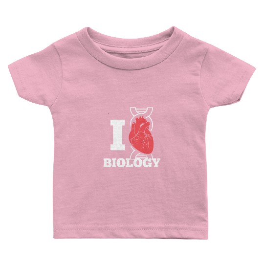 I Love Biology Heart Biology Science Funny Baby T Shirts