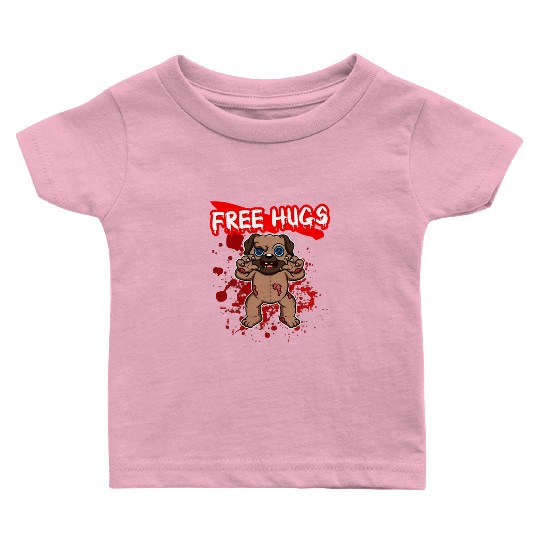 Free Hugs Halloween Sarcasm Scary Creepy Costume Baby T Shirts