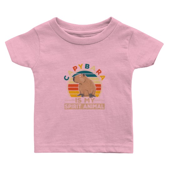 Kind Animal Lover Happy Capybara Baby T Shirts
