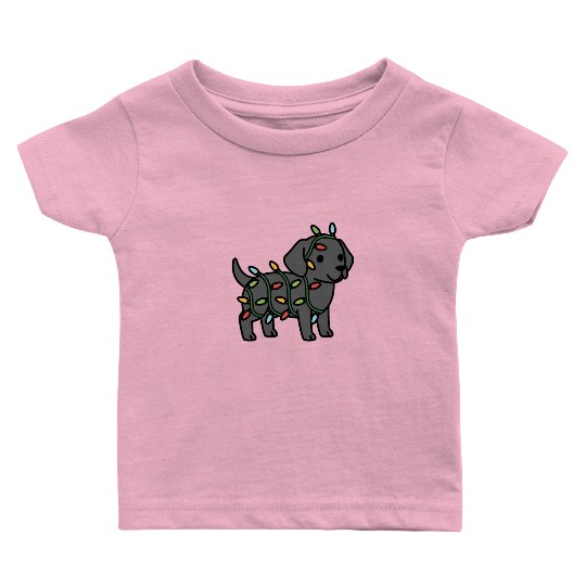 Great Dane Christmas Lights Baby T Shirts