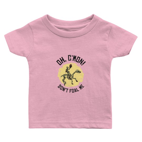Halloween Cowboy Skeleton Foal Horse Riding Baby T Shirts