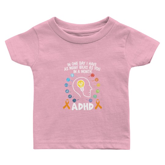ADHD Warrior Embrace Neurodiversity ADHD Awareness Baby T Shirts