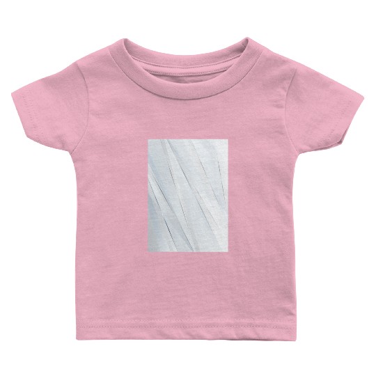 Luxury White Silver Stripes Baby T Shirts