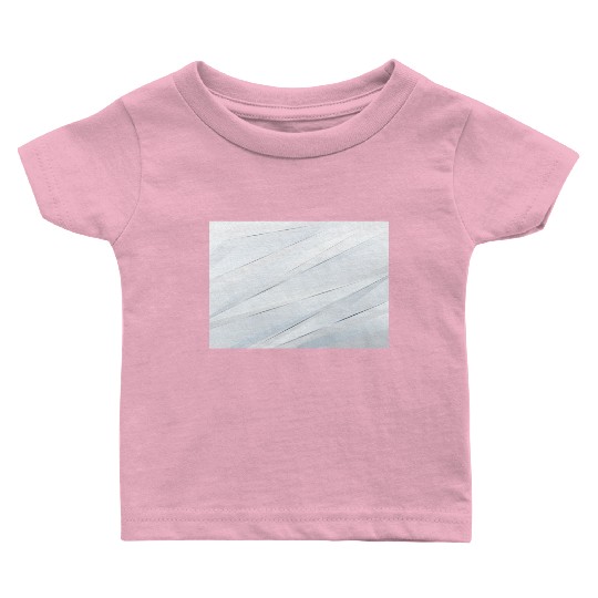 Luxury White Silver Stripes Baby T Shirts