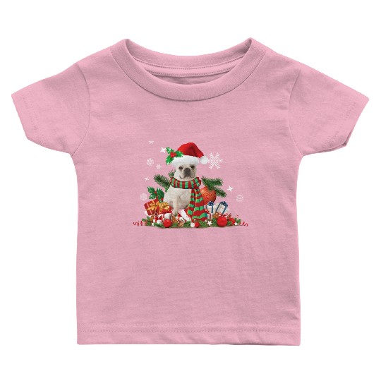 Christmas French Bulldog, Frenchie dog Baby T Shirts