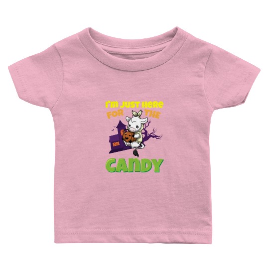 I'm Just Here For The Candy Scary Halloween Beast Baby T Shirts